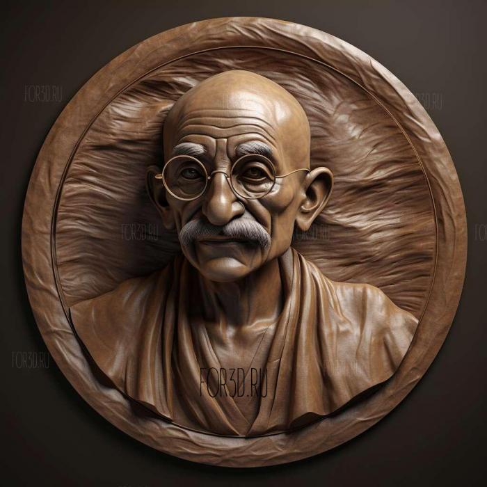 Gandhi 4 stl model for CNC